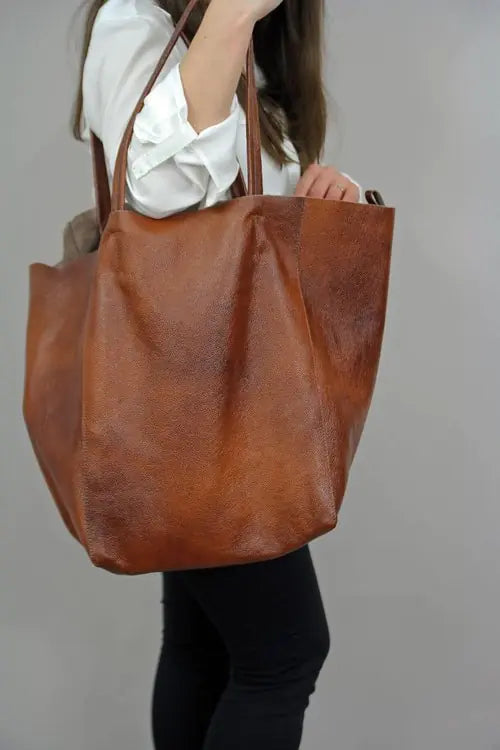 Leather Hand Tote Bags - Cheden