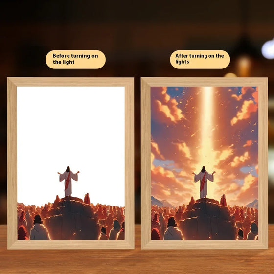 Jesus LED Moon Lamp: Illuminated Photo Frame for Home Decor & Christmas Gifts Cheden