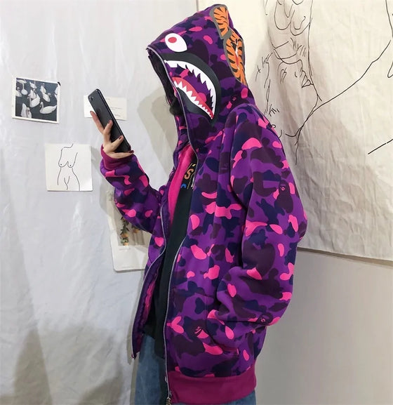 Japanese Shark Camouflage Hoodies - Cheden