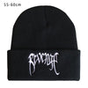 Autumn Winter Black Knitted Embroidery Hats - Cheden