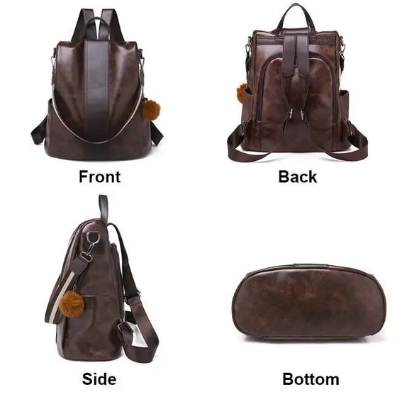 Womens Travel Leather Backpack - Cheden