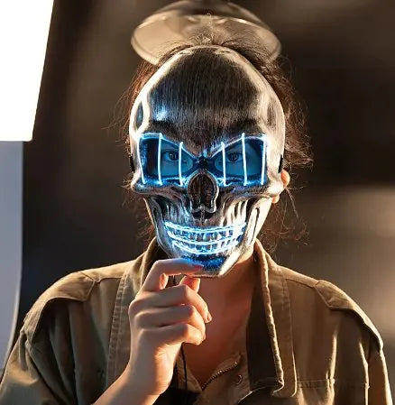 LED Skull Mask - Halloween Cosplay LED Mask Cheden