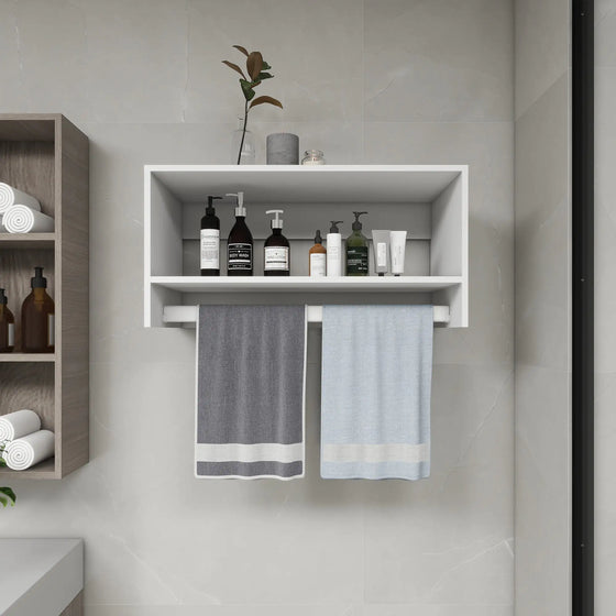 B2 Bathroom Shelves，Modular Wood Closet System Clothes Organizer, Closet System with 2 Closet Shelves, Closet Organizer System, Walk in Closet Organizers and Storage, Closet Systems for Walk in Closets, Closet(32" W x 16" D x 16" H) Cheden