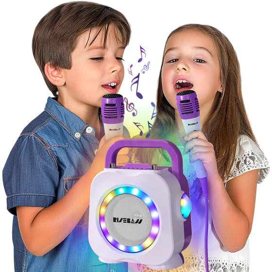 Karaoke Machine for Kids - Bluetooth Speaker with 2 Microphone - Portable Kids Karaoke Machine for Girls and Boys - Birthday Gift for Girls and Boys Ages 2 Years Old and Up. - Cheden