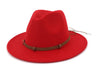 Fashion Wide Flat Brim Wool Felt Fedoras Hats - Cheden