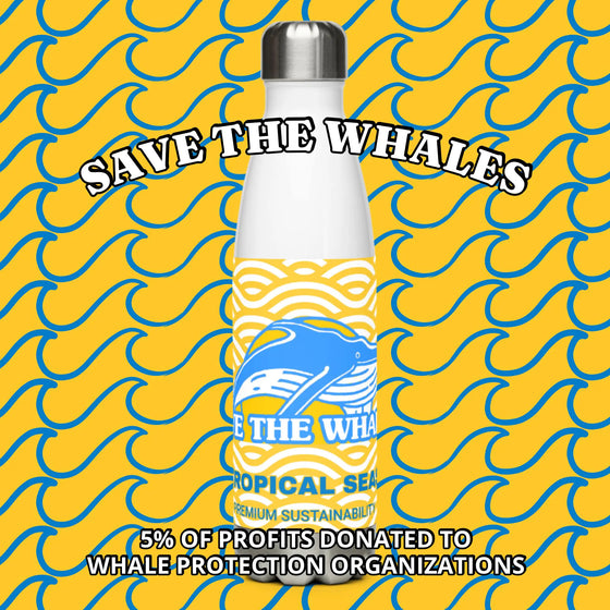 Save the Whales Stainless Steel Water Bottle - Cheden