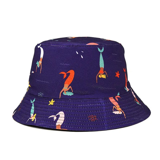 Panama Bucket Hats Animal Letter Print Fisherman Hat - Cheden