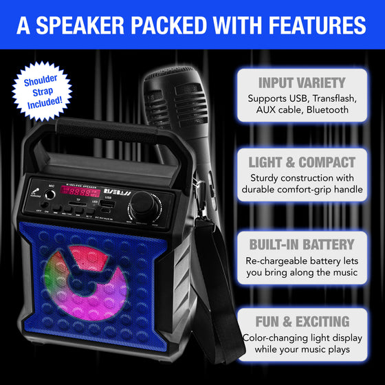 Risebass Portable Karaoke Machine with Microphone - Cheden