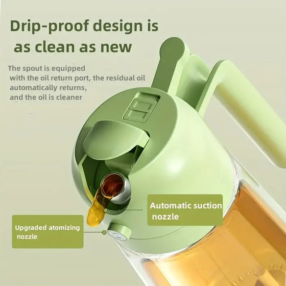 Leakproof Dual-Purpose Glass Oil Spray Bottle for Kitchen - Cheden