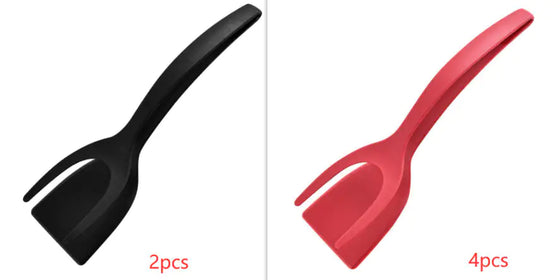 2 In 1 Grip And Flip Tongs Egg Spatula Tongs Clamp Pancake Fried Egg French Toast Omelet Overturned Kitchen Accessories - Cheden