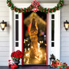 Christmas Forest Background Fabric Door Hanging for Christmas Party Decoration Cheden