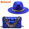 Fedora Hats Women Luxury Accessories Gold Chain - Cheden