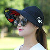 Summer Hats Foldable Sun Hat Pearl Flower Visor - Cheden