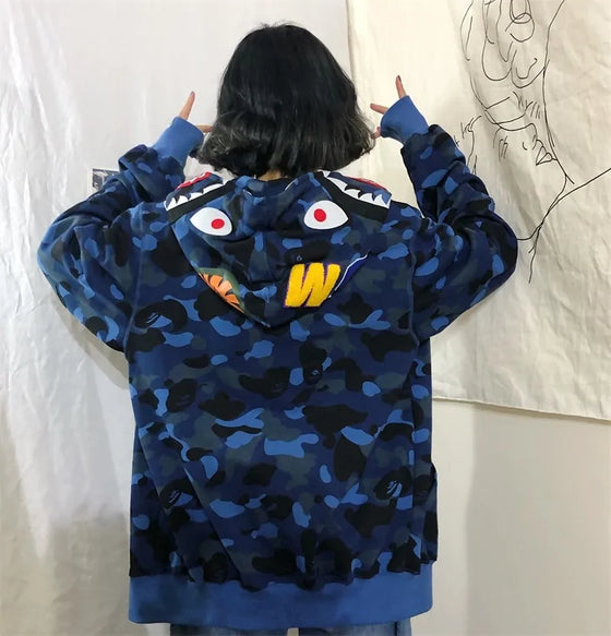 Japanese Shark Camouflage Hoodies - Cheden