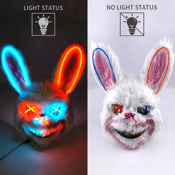 LED Light Up Bloody Rabbit Cosplay Mask - Cheden