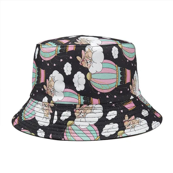 Panama Bucket Hats Animal Letter Print Fisherman Hat - Cheden