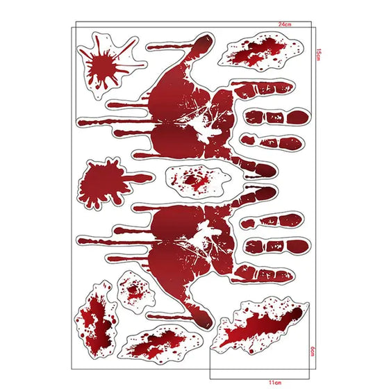 Halloween Bloody Handprints Wall Stickers Cheden