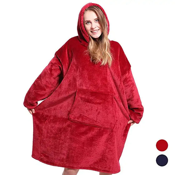 Winter Sherpa Blanket With Sleeves Cheden