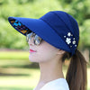 Summer Hats Foldable Sun Hat Pearl Flower Visor - Cheden