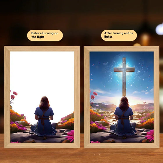 Jesus LED Moon Lamp: Illuminated Photo Frame for Home Decor & Christmas Gifts Cheden