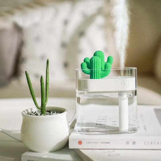 160ML Ultrasonic Air Humidifier Clear Cactus Color Light USB Essential Oil Diffuser Car Purifier Aroma Diffusor Anion Mist Maker Cheden