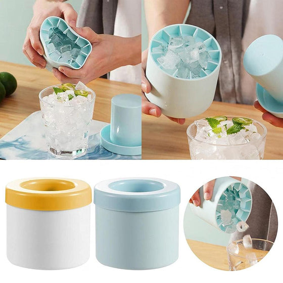 Silicone Cylinder Portable Ice Maker Bucket Cheden